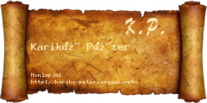 Karikó Péter névjegykártya