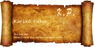 Karikó Péter névjegykártya